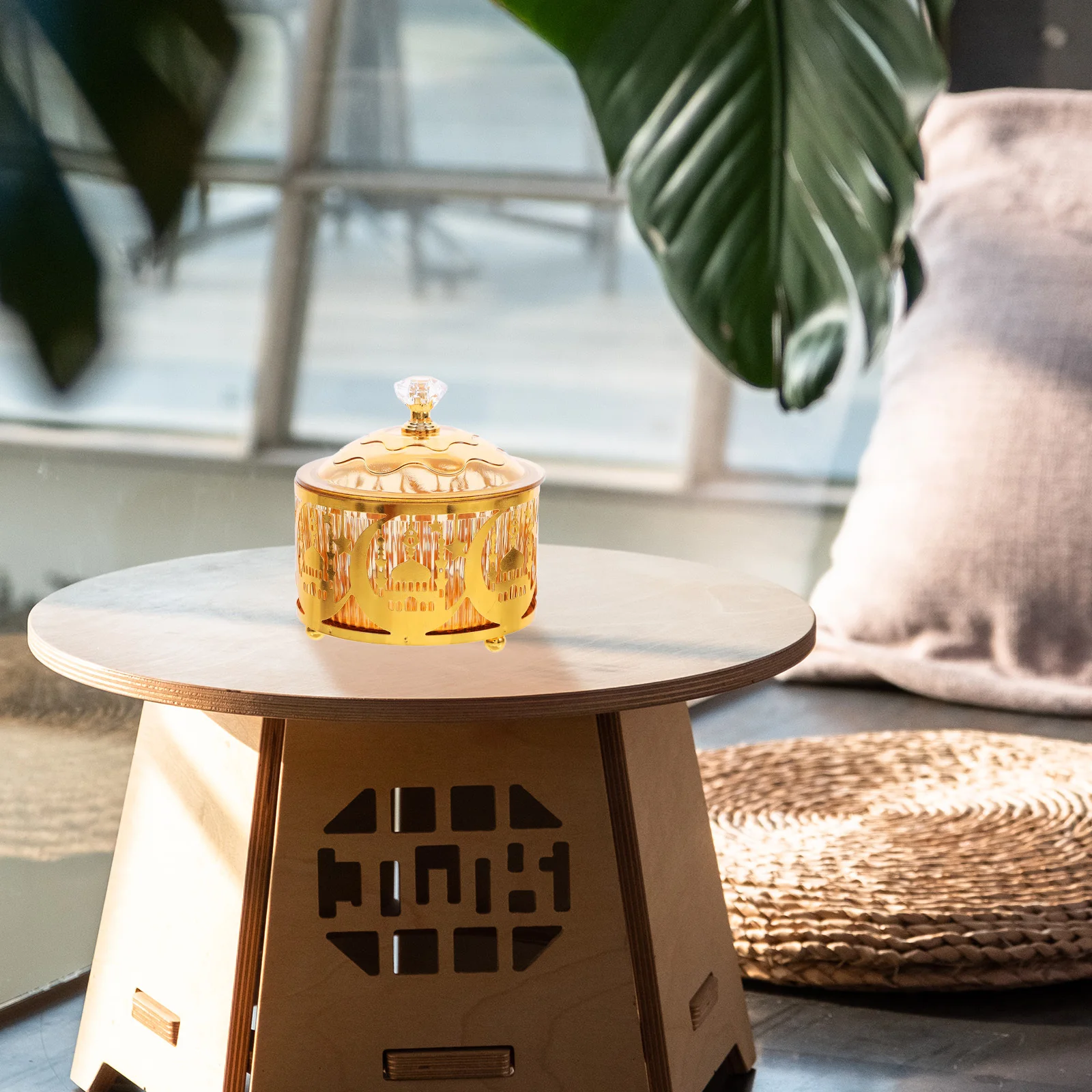 

Elegant Eid Mubarak Cookie Candy Box Case Metal Trinket Boxes for Families Parties Shops Festival Occasions Gift Storage