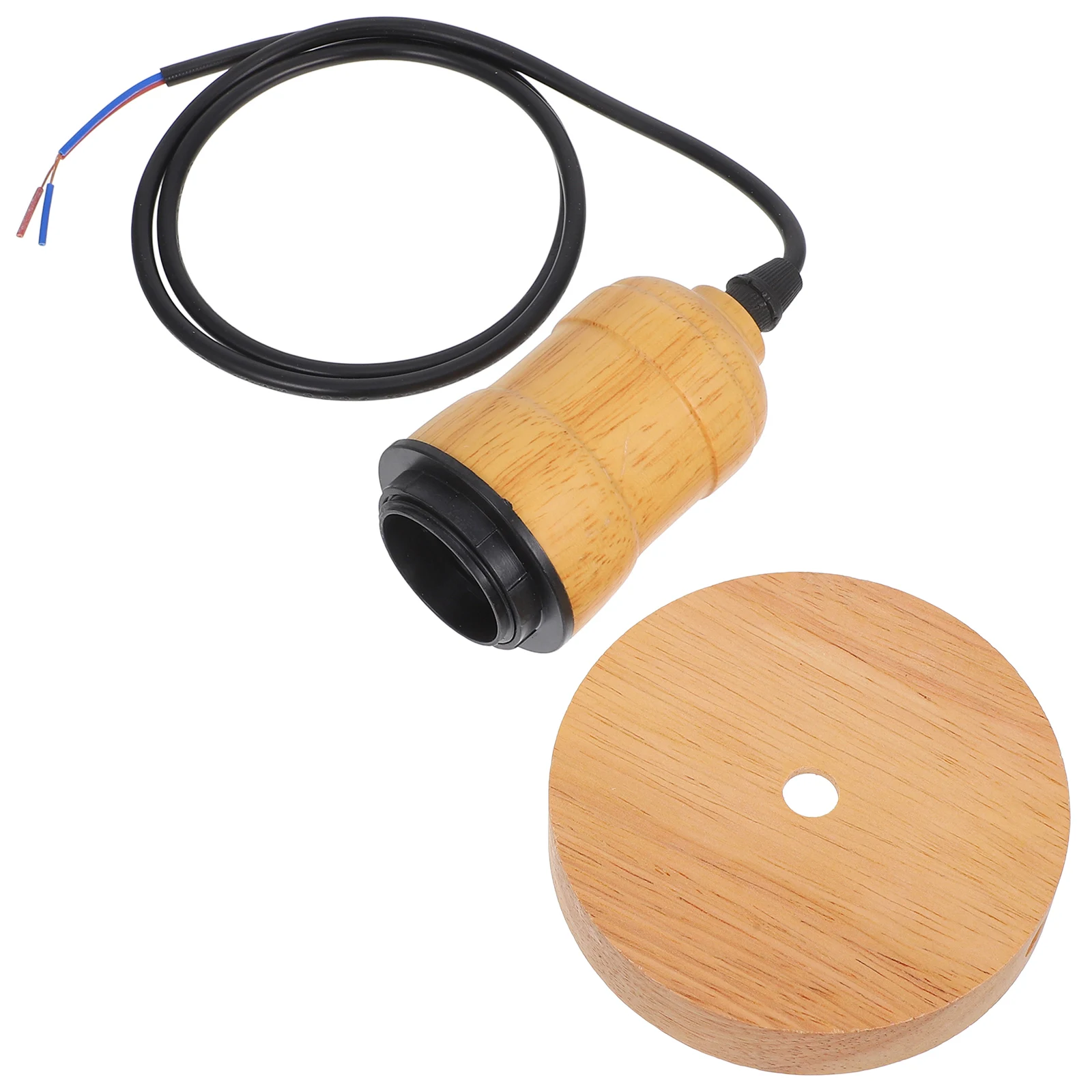 

Retro Wood Lamp Base E27 Pendant Light Fixtures Vintage Home Decor Bedroom Living Room Study Farmhouse Ch eliers Adjustable