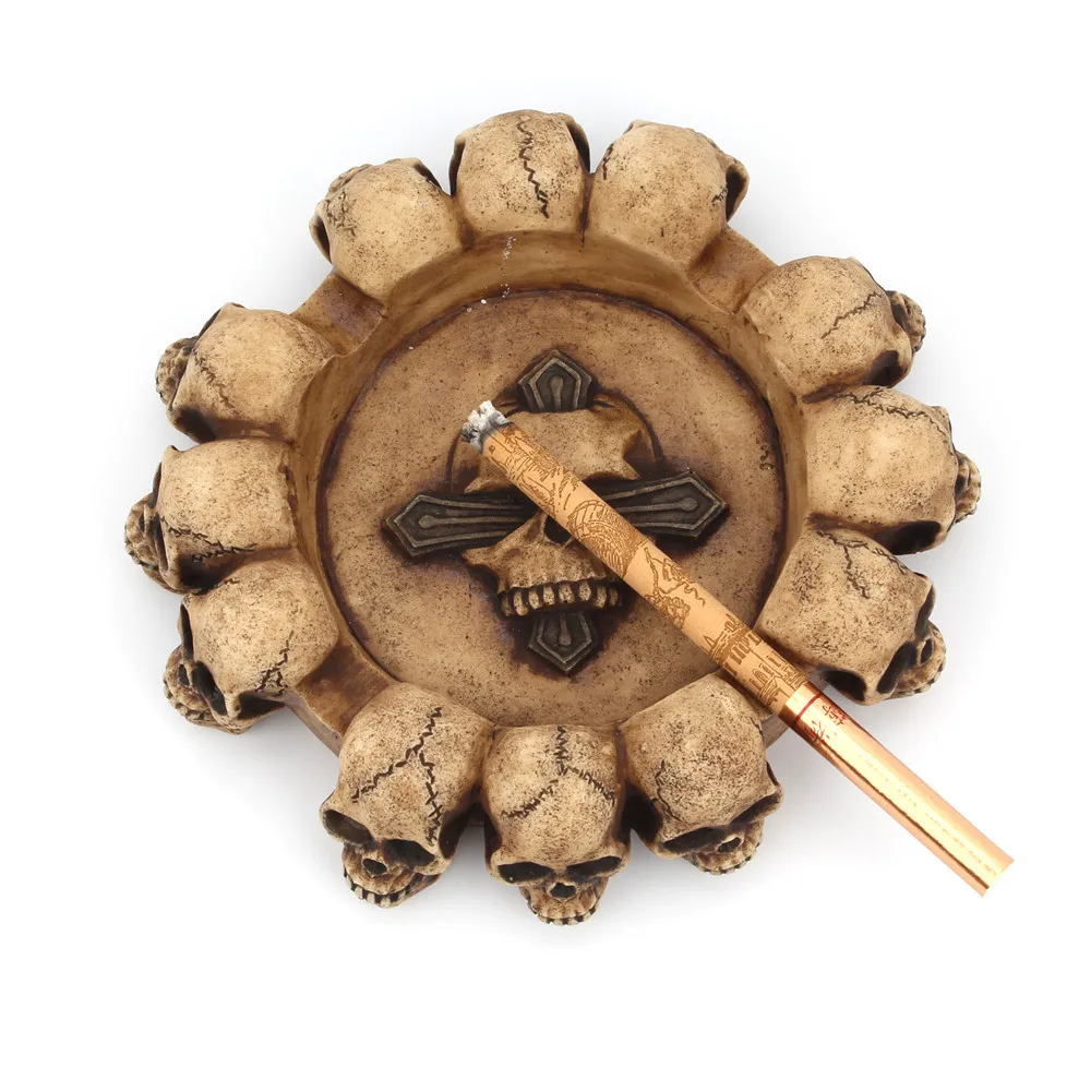 Creative Round Skull Ashtray, Home Decor Craft, Smoking Accessories