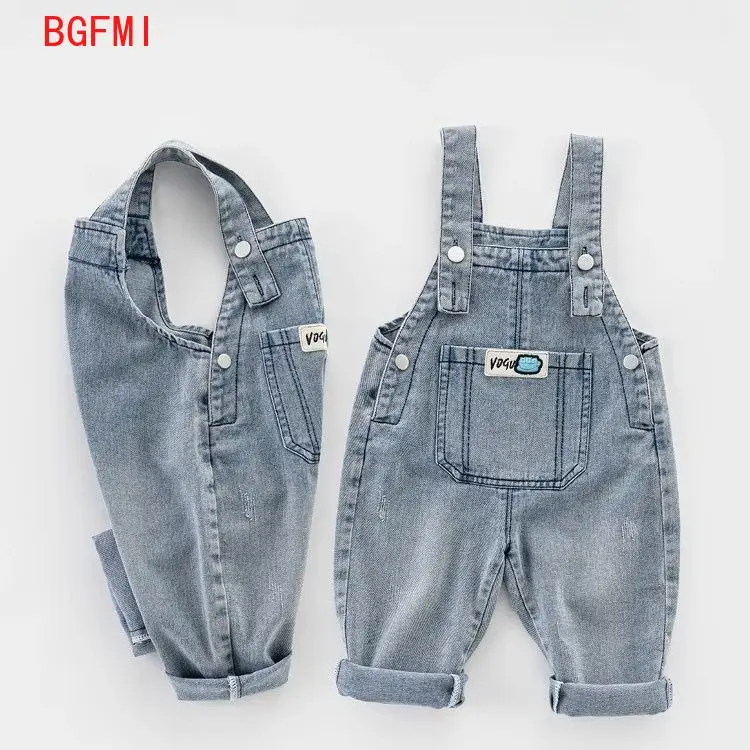 Spring Autumn Children Denim Overalls Boy Jumpsuit Girls Casual Pants Kids Strap Trousers Kids Fashion Versatile Jeans 2-10Y