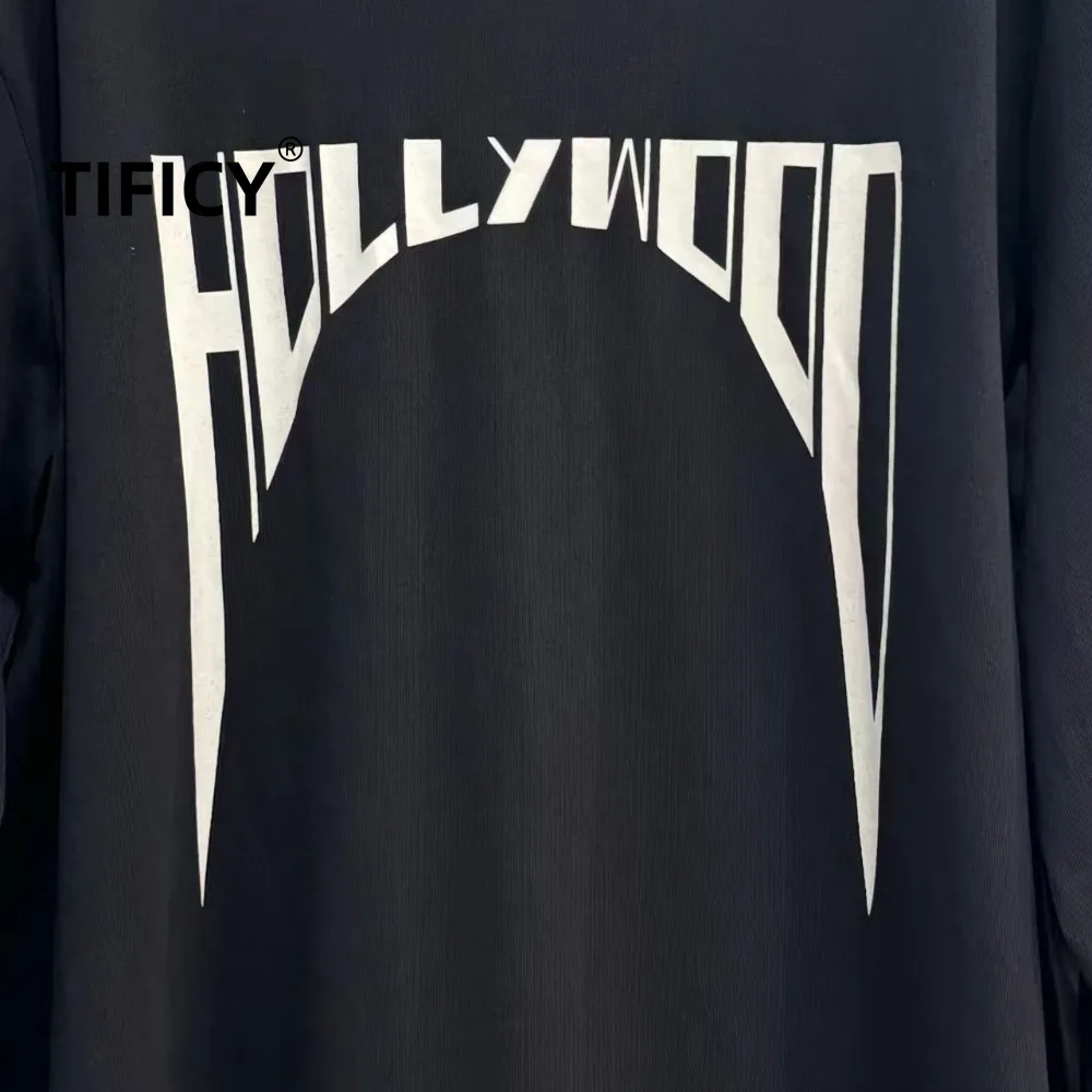 High Street Dark RO Tees T-shirts Tops Men's Cotton Print Long Sleeve Casual Fashion T Shrits Streetwear Top Men Clothing