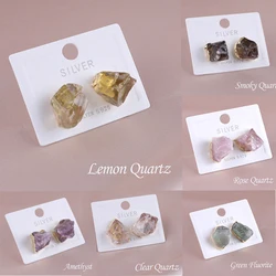 Women Irregular Crystal Mini Stainless Steel Earrings Temperament Chic Earrings Handmade Fashion Jewellery Gifts