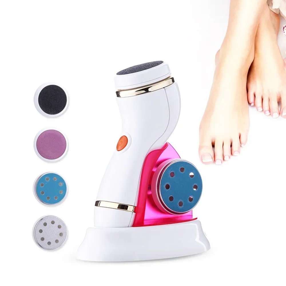 4-1 Wireless Rechargeable USB Portable Pedicure Gel File Buffer Electric Remover for Feet Dead Skin Removing