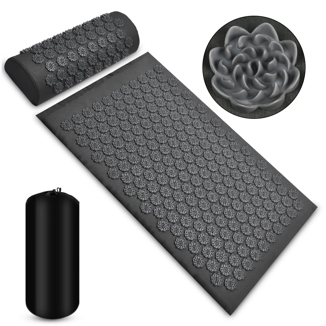 Massager Cushion Shakti Mat Massage Yoga Mat Acupressure Relieve Stress Back Body Pain Spike Mat Acupuncture Massage Mat 65*40cm