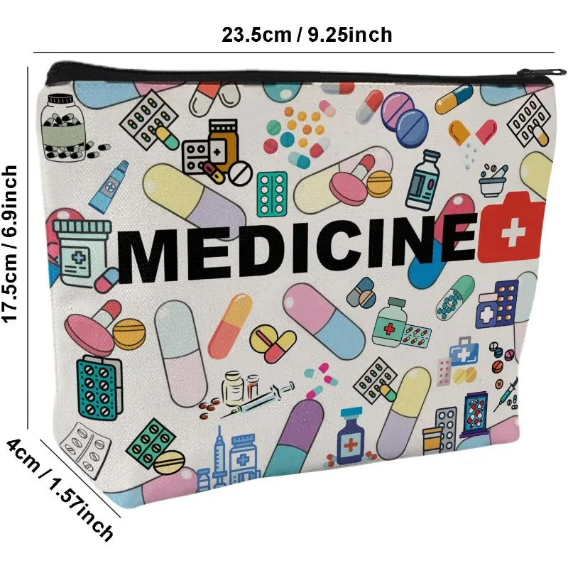 منظم مستحضرات التجميل والطب بسحاب نابض بالحياة     - حقيبة تخزين للسفر متعددة الاستخدام، هدية مثالية لأعياد الميلاد والتخرج وعيد الميلاد #3