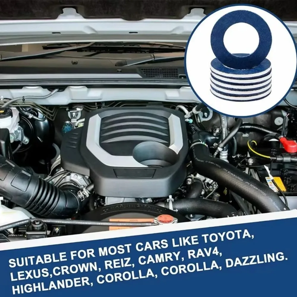 For Toyota Camry Corolla Lexus Oil Drain Plug Gasket 9043012031 Aluminum Oil Pan Bolt Washer Engine Sealing Replacement Parts - view 3