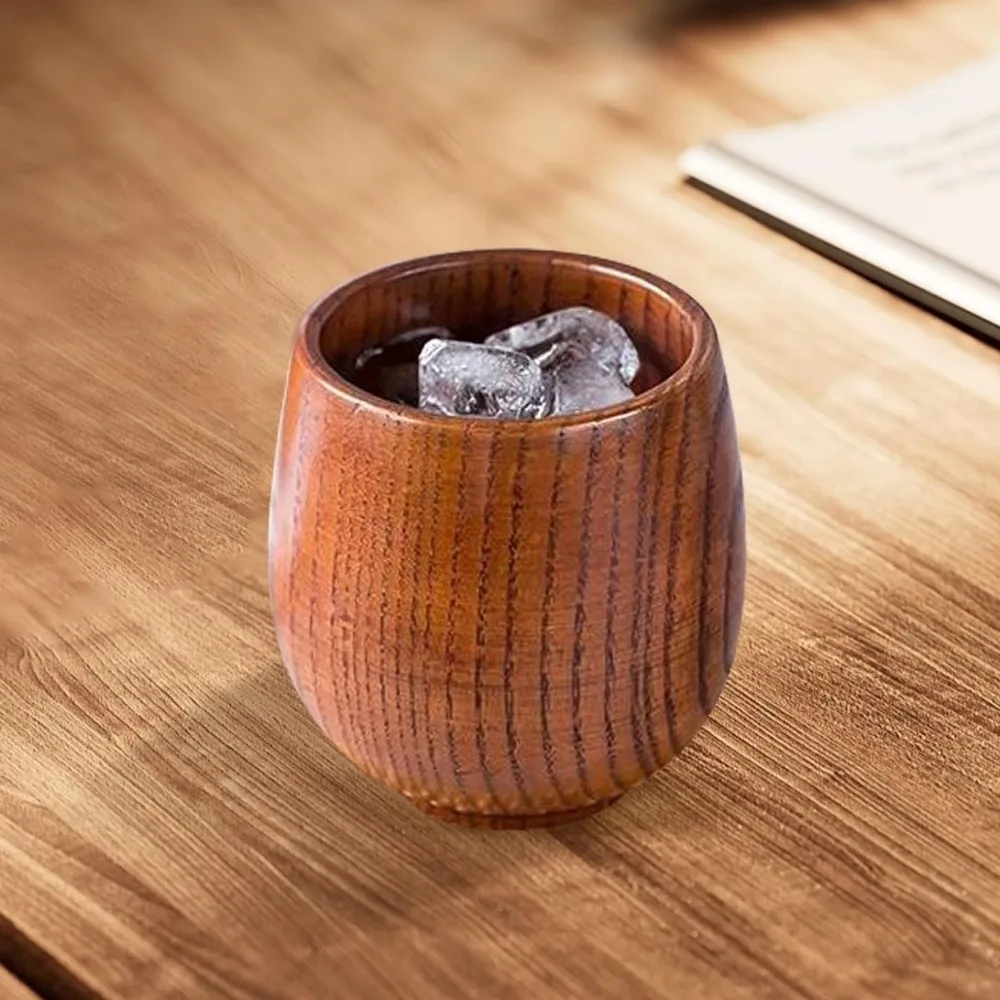 Teetasse aus Holz, tragbar, bruchsicher, Wasserbecher, Whisky-Kaffeetasse, geeignet für Outdoor, Camping, Picknick, Zuhause, Getränke, Weinbecher