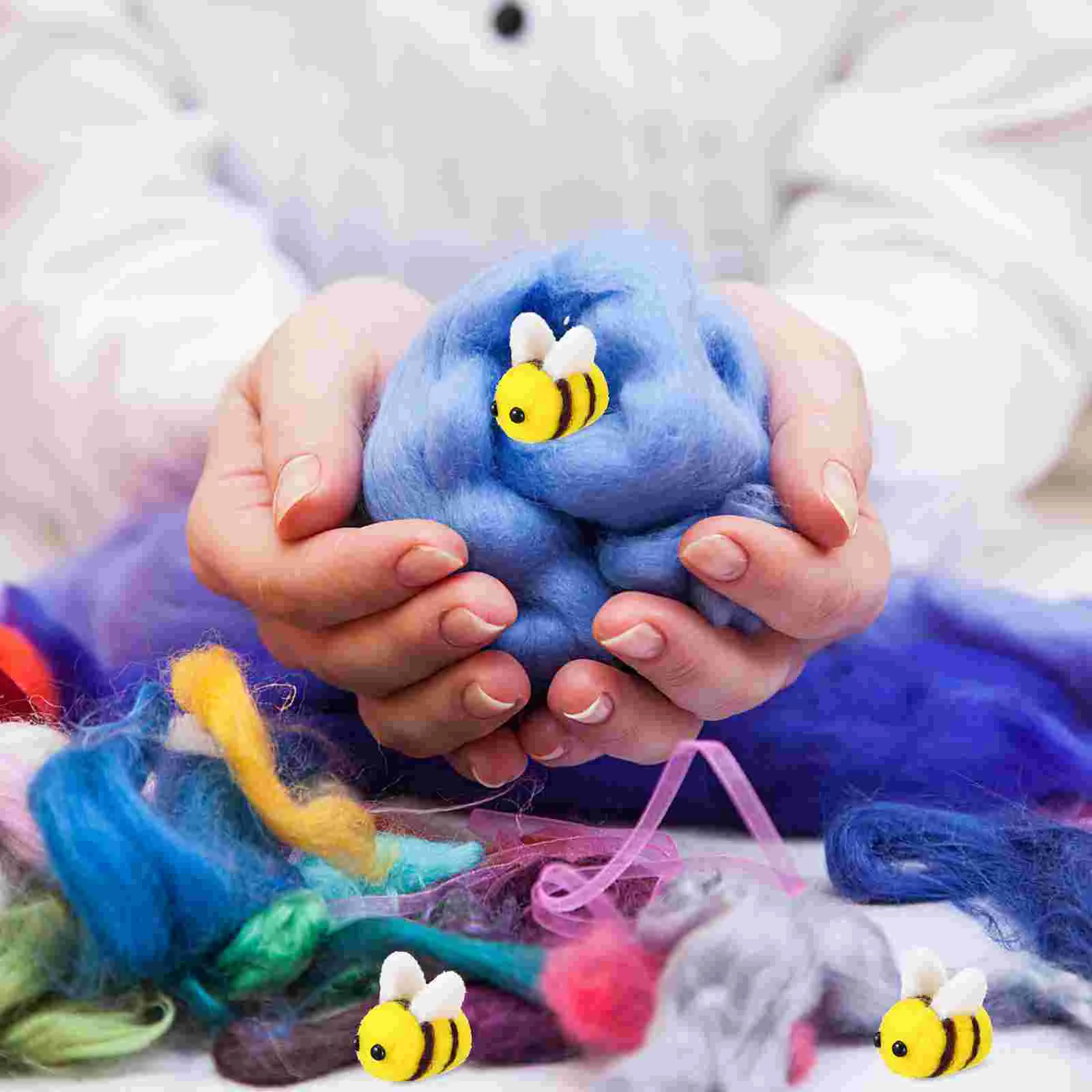 Toy Felt Bee Animals Craft Decor Decorations Bees for Crafts Wool Flatback Embellishments