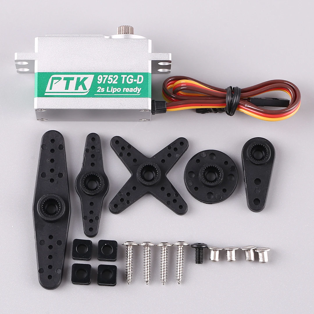 PTK 9752TG-D Metal Controle Remoto Carro Drift Servo 1/8 Escala 1/10 Modelo de carro esportivo de baixo perfil e alta velocidade