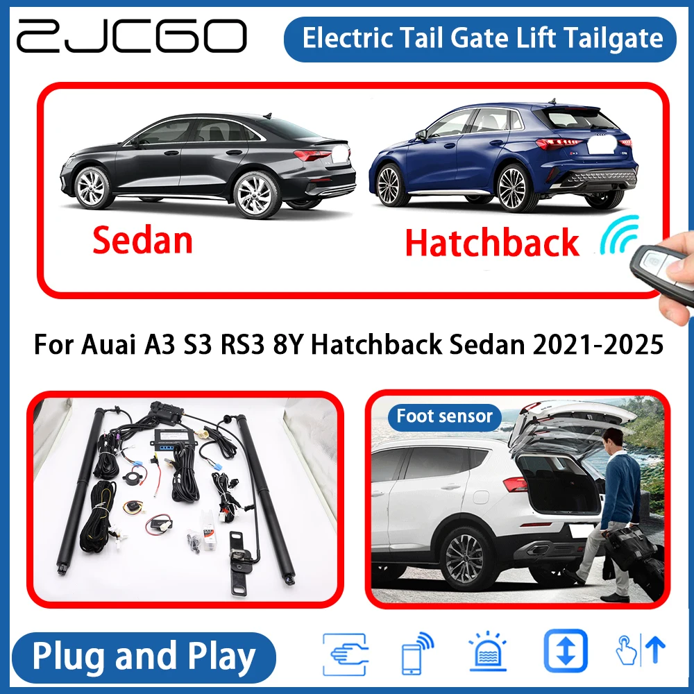 ل Auai A3 S3 RS3 8Y هاتشباك سيدان 2021-2025 بالطاقة الباب الخلفي قوة رفع الباب الكهربائي الذيل بوابة رفع نظام المساعدة #1