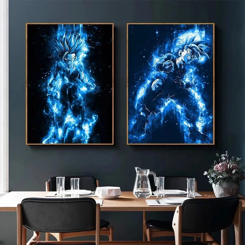 High Quality Classic Hot-blooded Anime Dragon Ball Goku Vegeta HD Poster Picture Living Home Decor Mural Painting Birthday Gifts