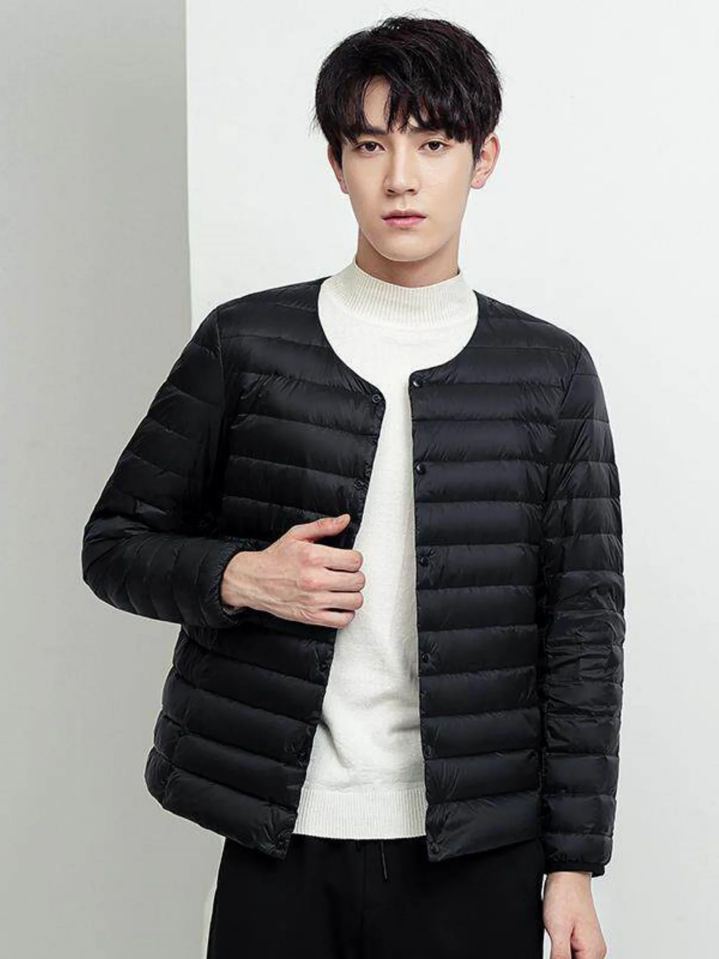 

Light Thickened Men's down Jacket White Duck Feather Inner Outerwear Winter Warm Cold Resistant Coat Youth Fashion