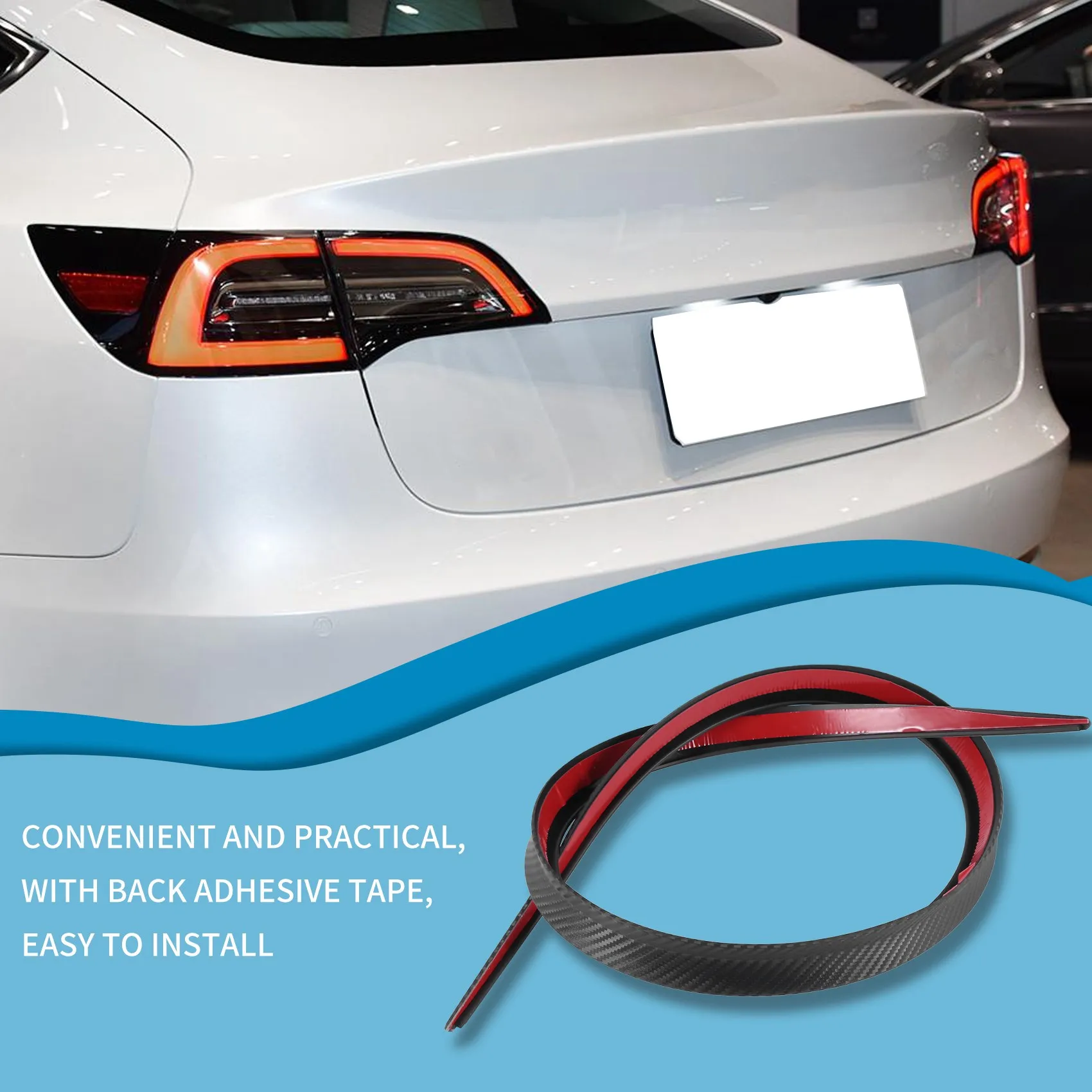 

Universal Roof Spoiler Tail Wing Spoiler Rear Trunk Spoiler For Tesla Toyota Honda Mazda BMW Benz