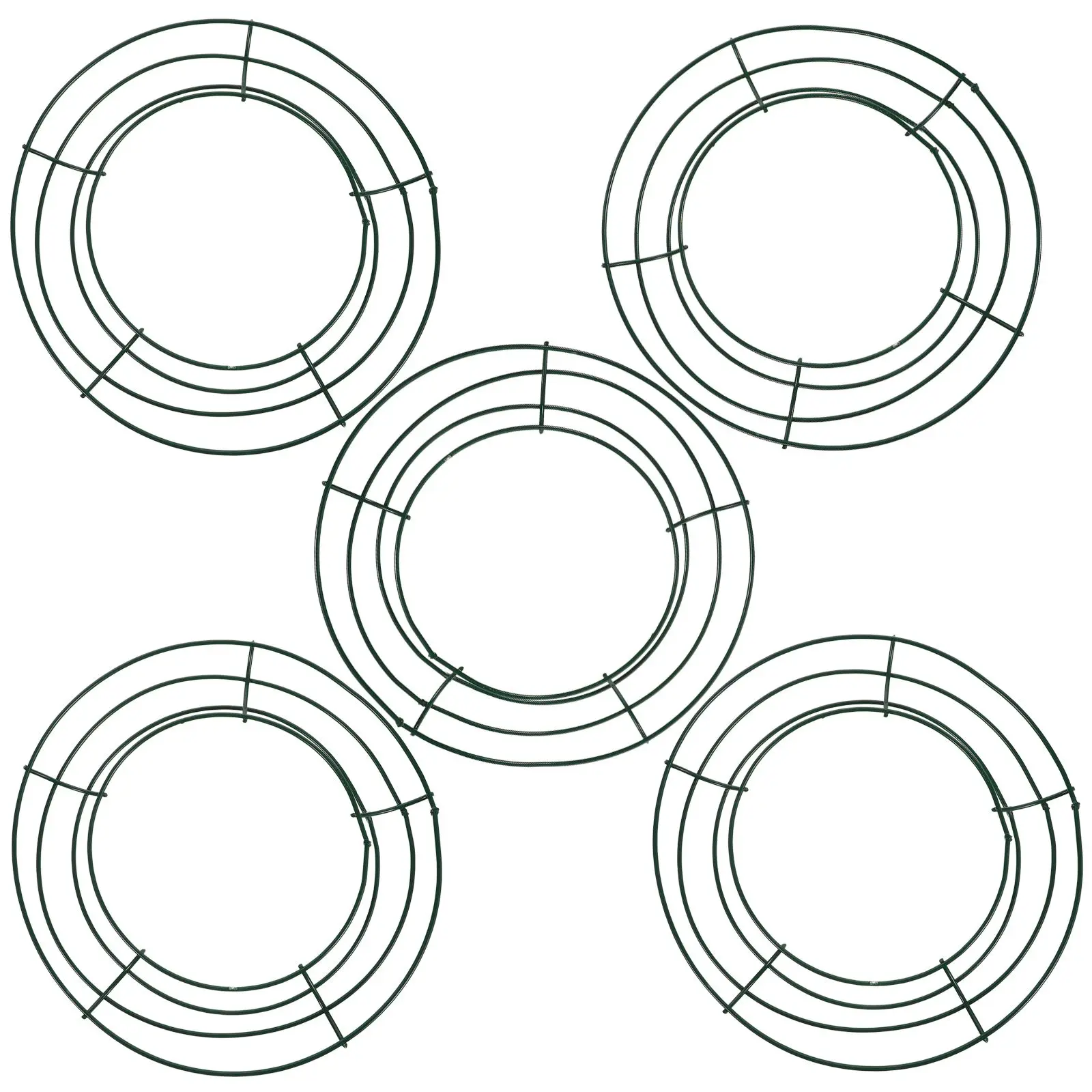 

5 Pcs Metal Wreath Frame 8 Inch Green Wire Hoop DIY Craft Supplies Christmas Garland Making Rings Artificial Flowers Holiday