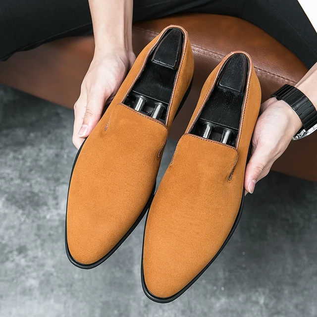 New Men s Black Yellow Suede Patent Leather Oxford Formal Shoes Male Wedding Prom Homecoming Flats Sapato Social Masculino AliExpress