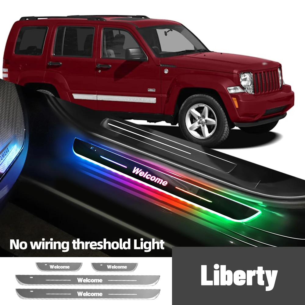 

For Jeep Liberty KK 2008-2012 2009 2010 2011 Car Door Sill Light Customized Logo LED Welcome Threshold Pedal Lamp Accessories