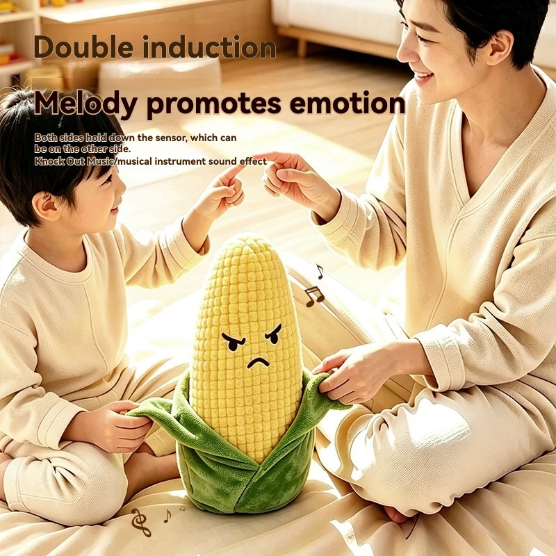 Corn human body sensing rhythm piano plush toy electric doll music parent-child interaction soothing small plush toy