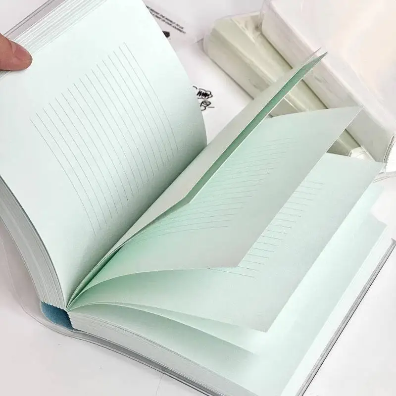 Thickened Macaron Notebook 400 Pages Large Capacity Transparent Cover Perfect for School Office Birthday Gift