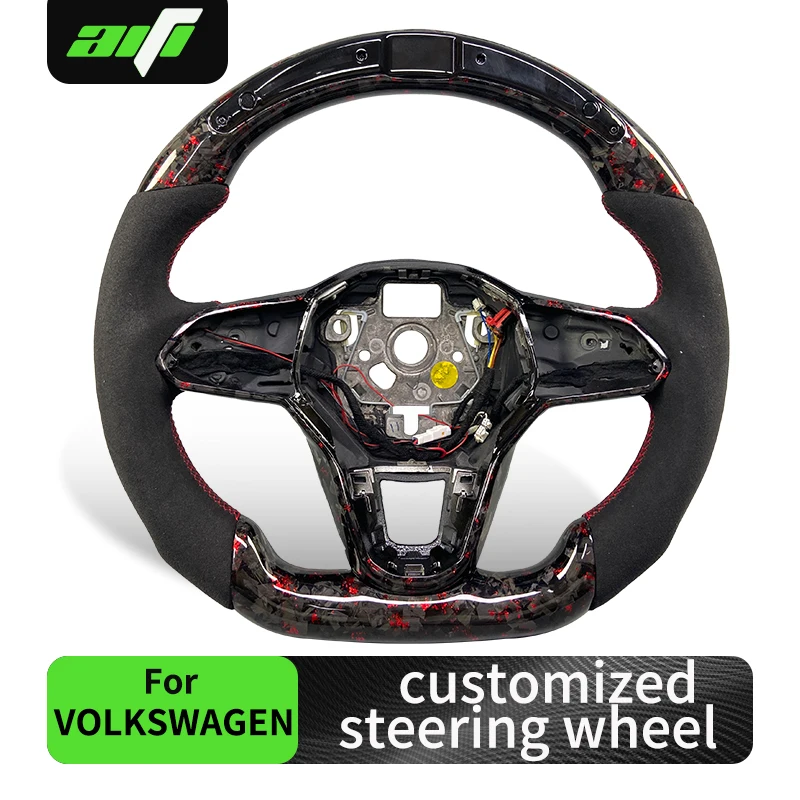 

For volkswagen VW Golf Series Golf 8 Golf 7.5 7 6 5 MK8 MK7 MK6 MK5 GTI GTR customized LED Display Carbon Fiber Steering Wheel