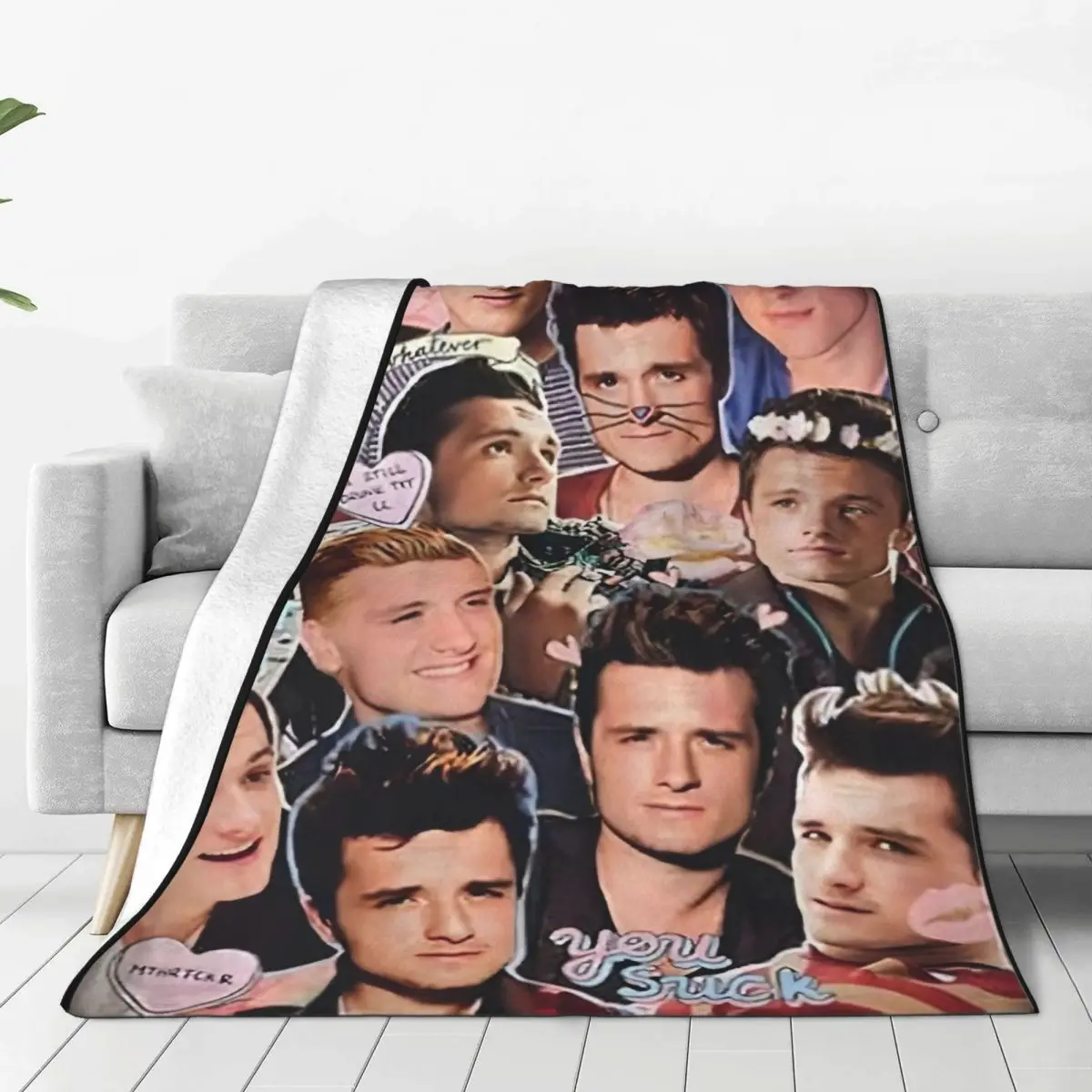 Multifunction Vintage Josh Hutcherson Collage Blanket Bedding Decorative Throws And Blankets Ultra-Soft Fleece for Bedroom