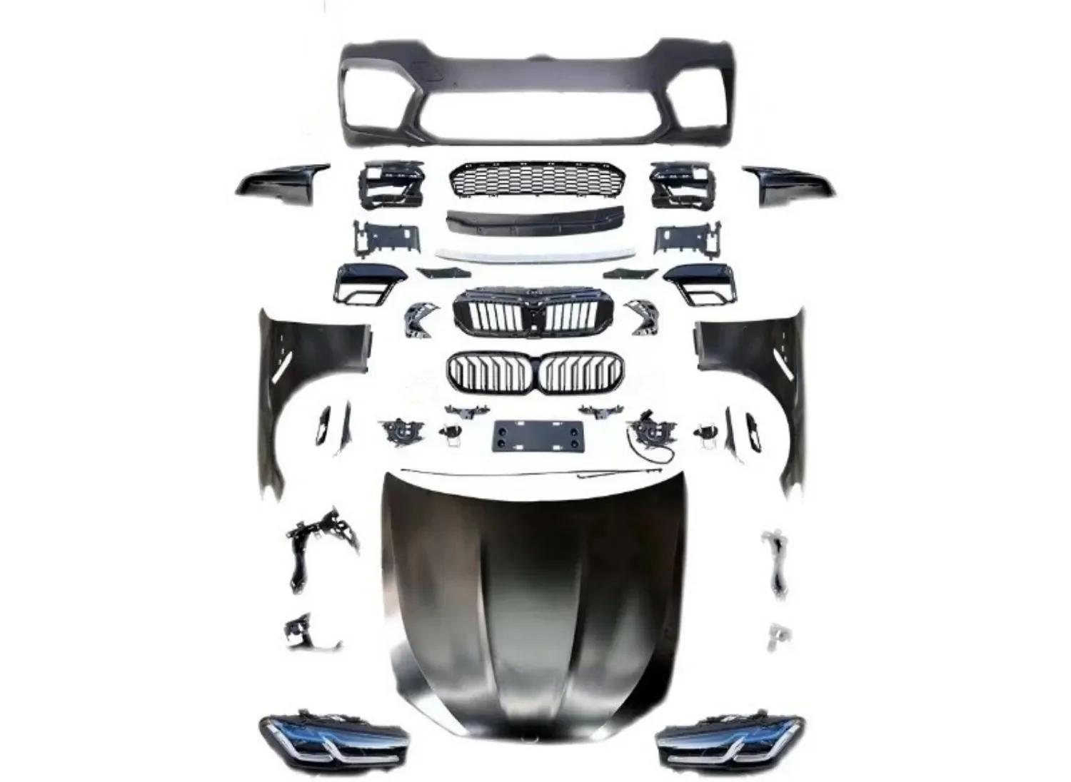 Car Body Kit Front Bumper Surround for BMW 5 series F18 11-17 upgrade G38 M5 22 Hood cover Headlight Racing grill fender