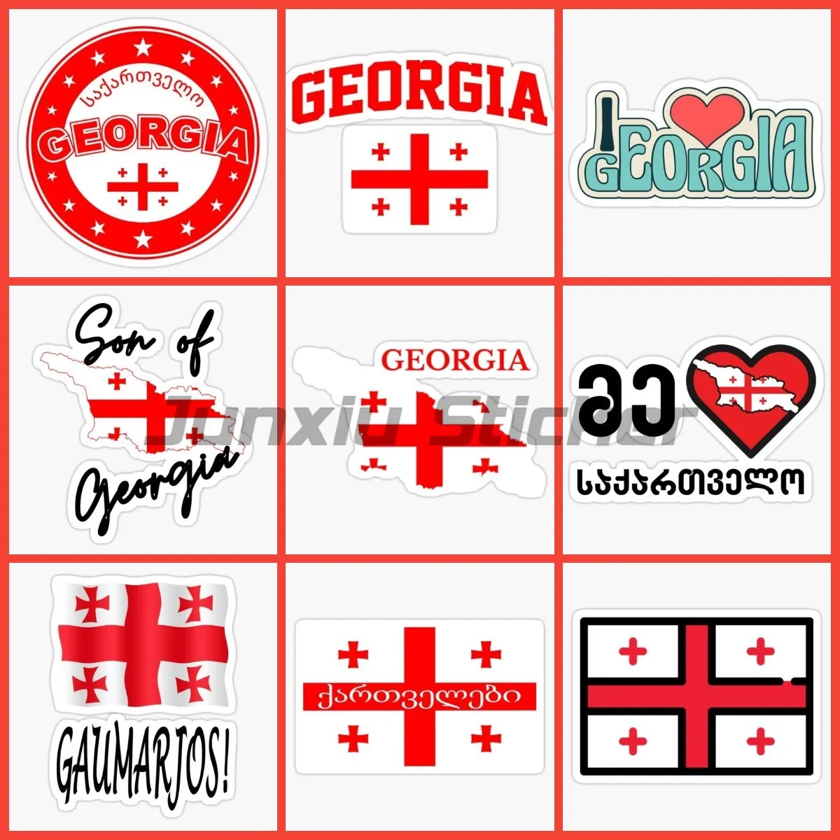 

Georgia Flag Emblem Map Sticker Laptop Car PVC Wall Rooms Window Van Laptop Helmet Racing Accsesories Fridge Decoration Decals