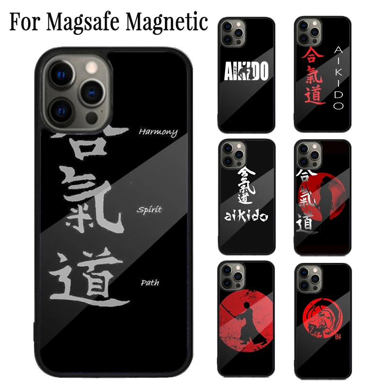 Japan Martial Aikido TPU Magnetic Phone Case Coque For iPhone 16 15 14 Plus 13 12 Mini 11 Pro Max Magsafe Wireless Cover