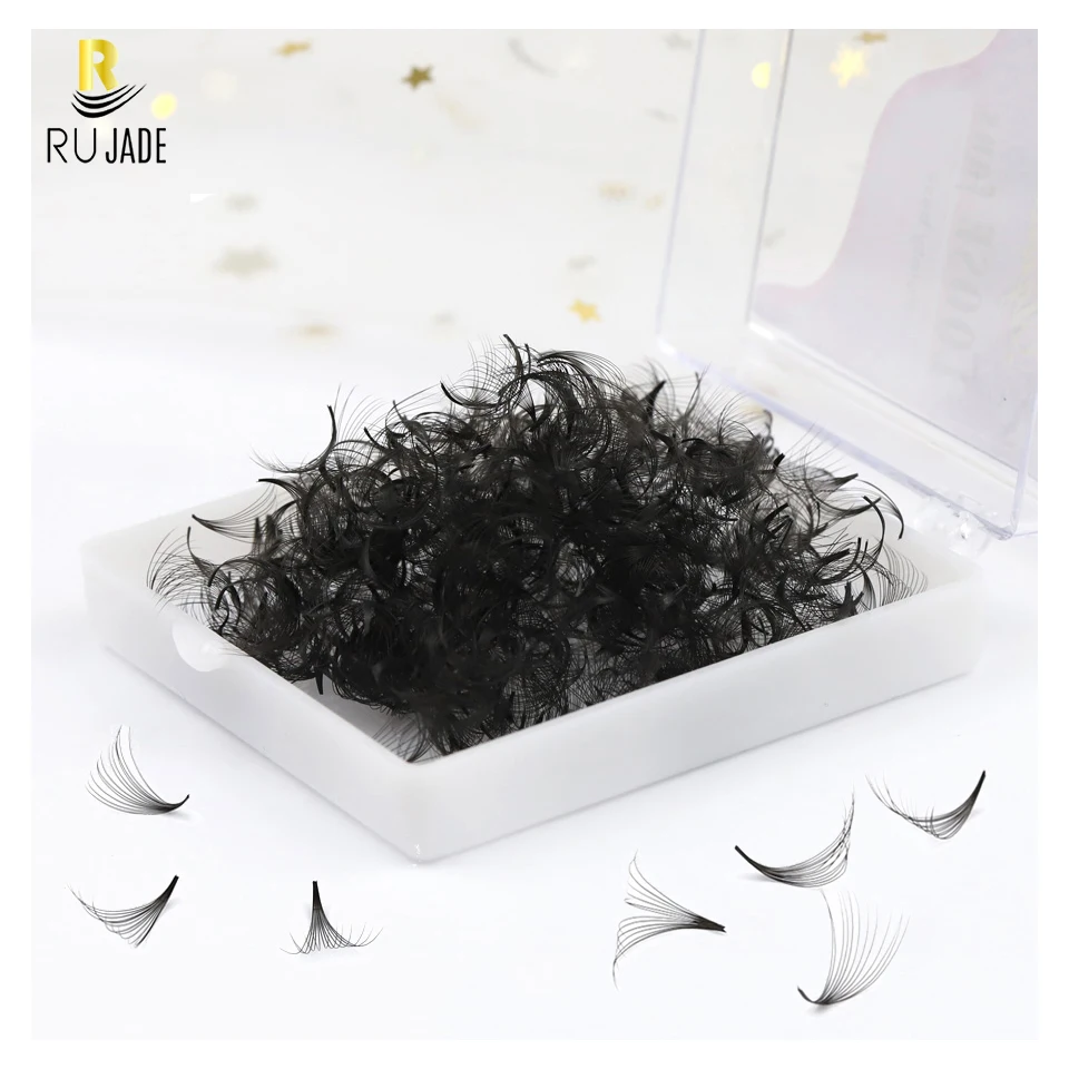 RUJADE 300/500/1000 Fans Narrow Sharp Stem Premade Volume Fans Loose Slim Thin Pointy Base Cluster Russia Volume Lash Extensions