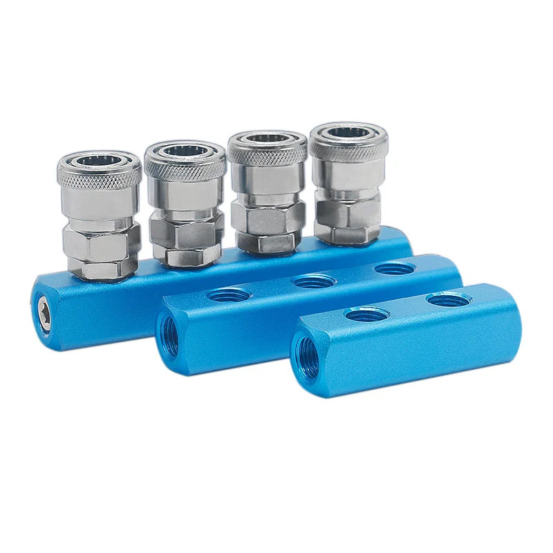 Compressor Fittings 1/4 Quick Connector Air Gas Distributor For Pump Tool Coupler Manifold Multi Splitter Pneumatic Fitting