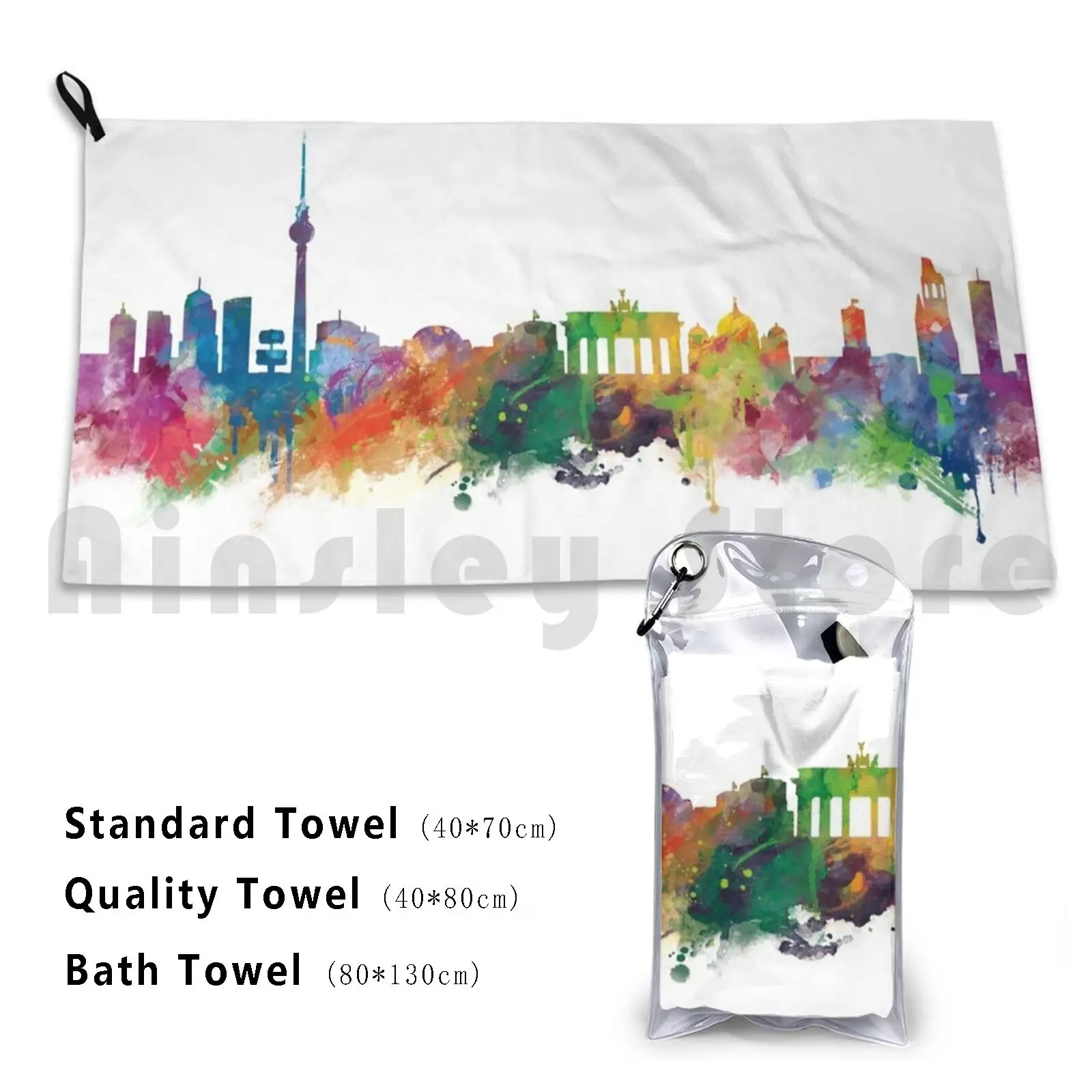 Berlin Bath Towel Beach Cushion Berlin Germany Berlin Skyline Landscape Silhouette City Berlin Europe
