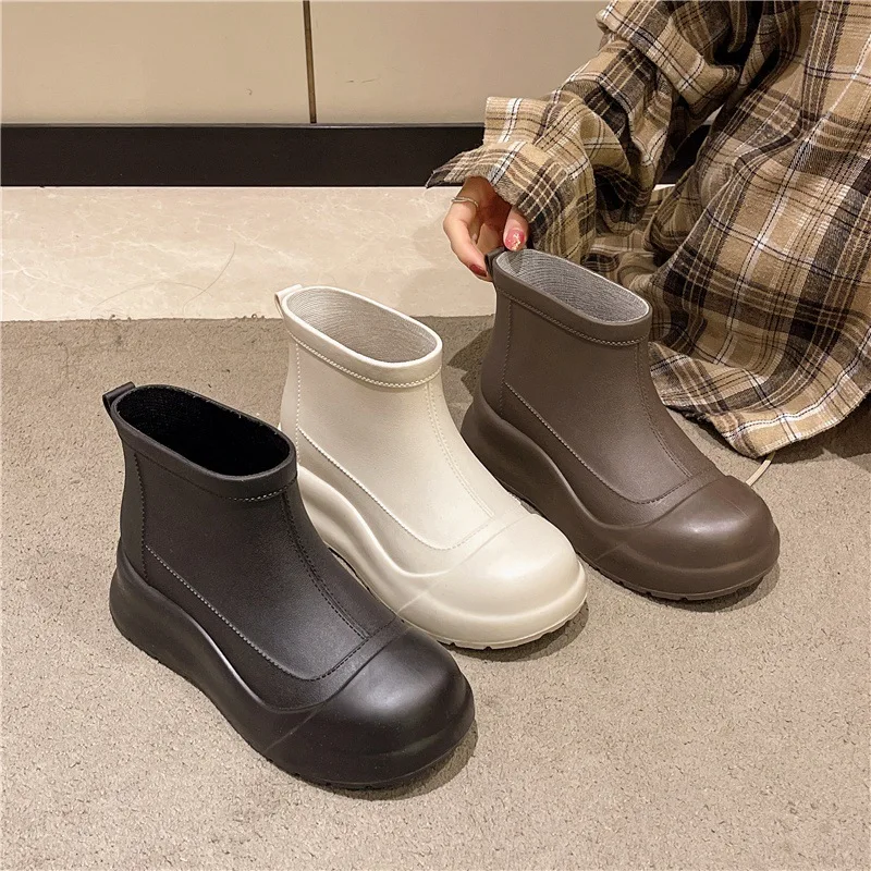 Short tube women's rain boots fashionable rain shoes for external wear anti slip and wear-resistant shoes
