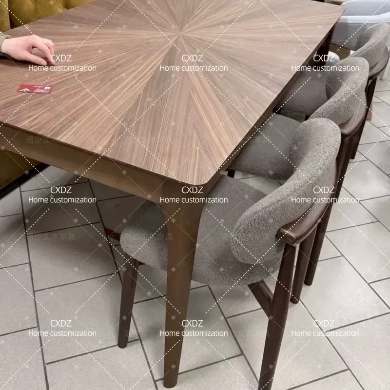 Medieval Ash Wood Solid Wood Dining Table Rectangular Parquet Desktop Tenon and Mortise Structure Modern Simple Solid Wood