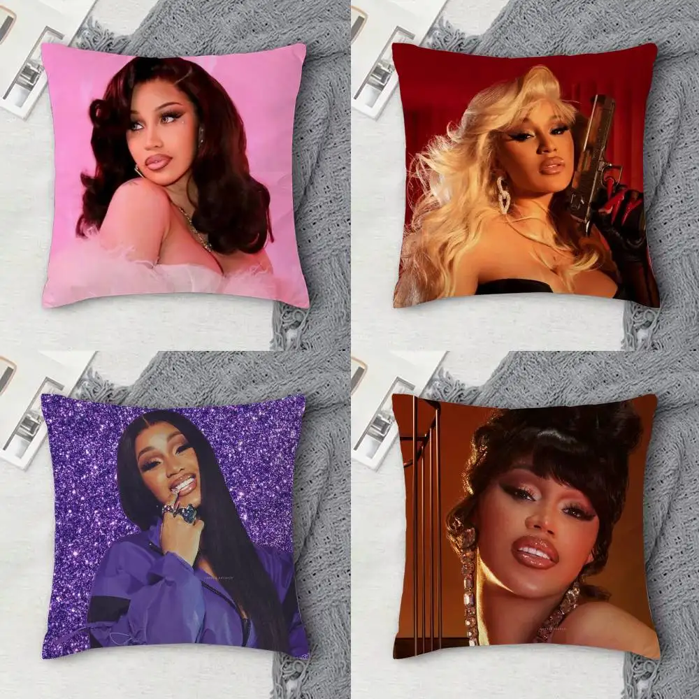

C-Cardi B Double-sided Printed Square Decorative Cushion Cover for Sofa Living Room Home Decor