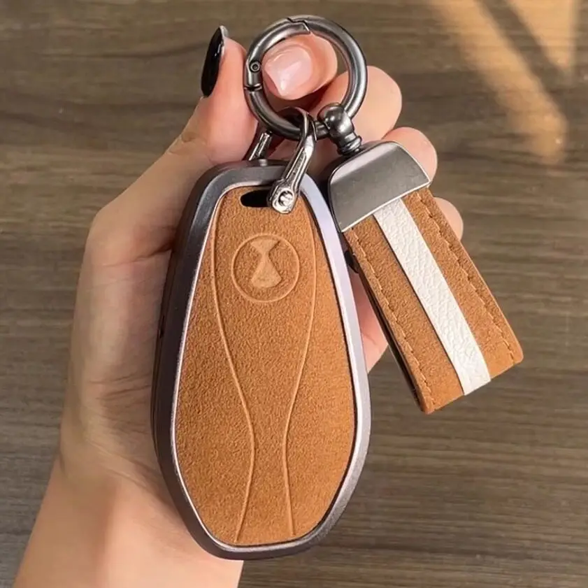 Zinc Alloy Suede Car Key Case Cover Shell Holder for N8L N9 Z9GT Z9 2026 Protector Keychain Accessories
