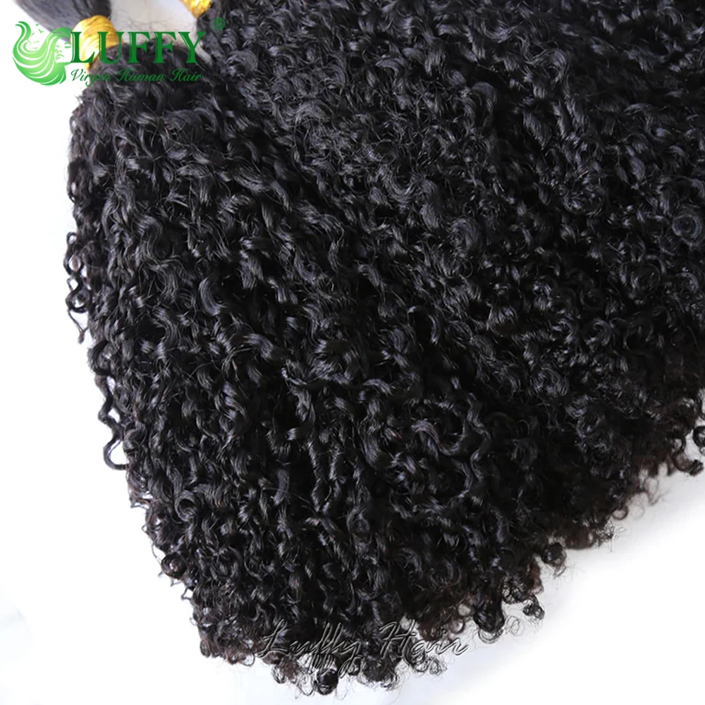 Capelli umani sfusi per intrecciare Afro crespi ricci senza trama estensioni indiane dei capelli umani all'ingrosso doppie trecce Boho disegnate Full End