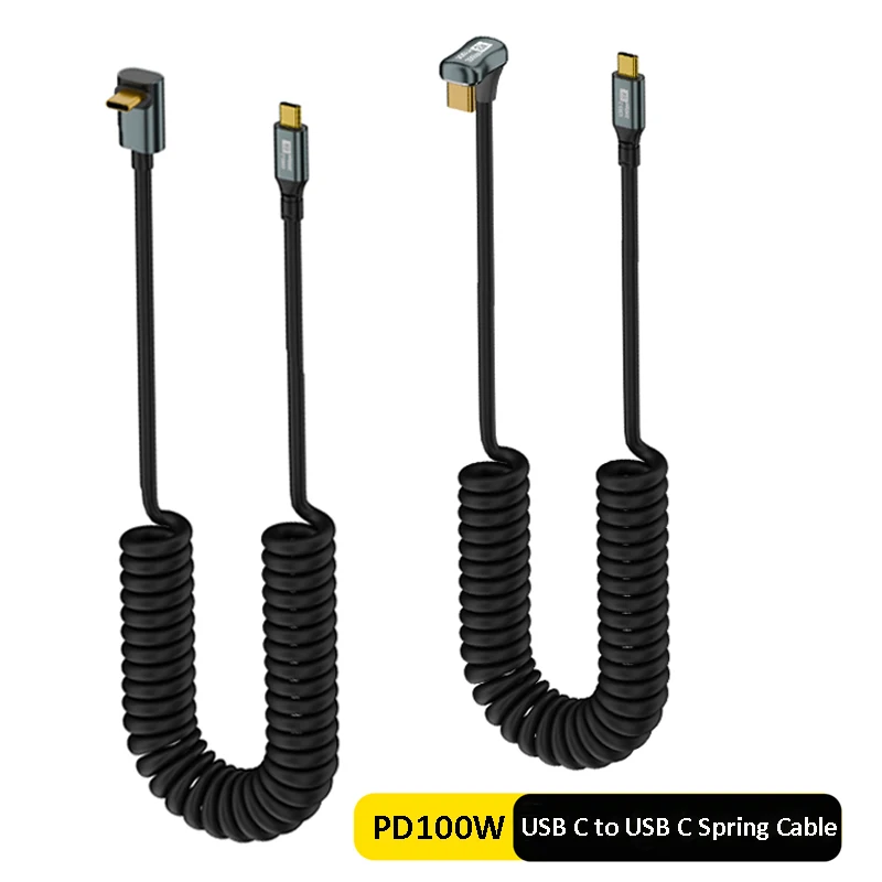 

100W 5A USB Type C Car Charger Cable USB C Spring Pull Telescopic Fast Charging Cable for iPhone 15 Retractable Macbook Samsung