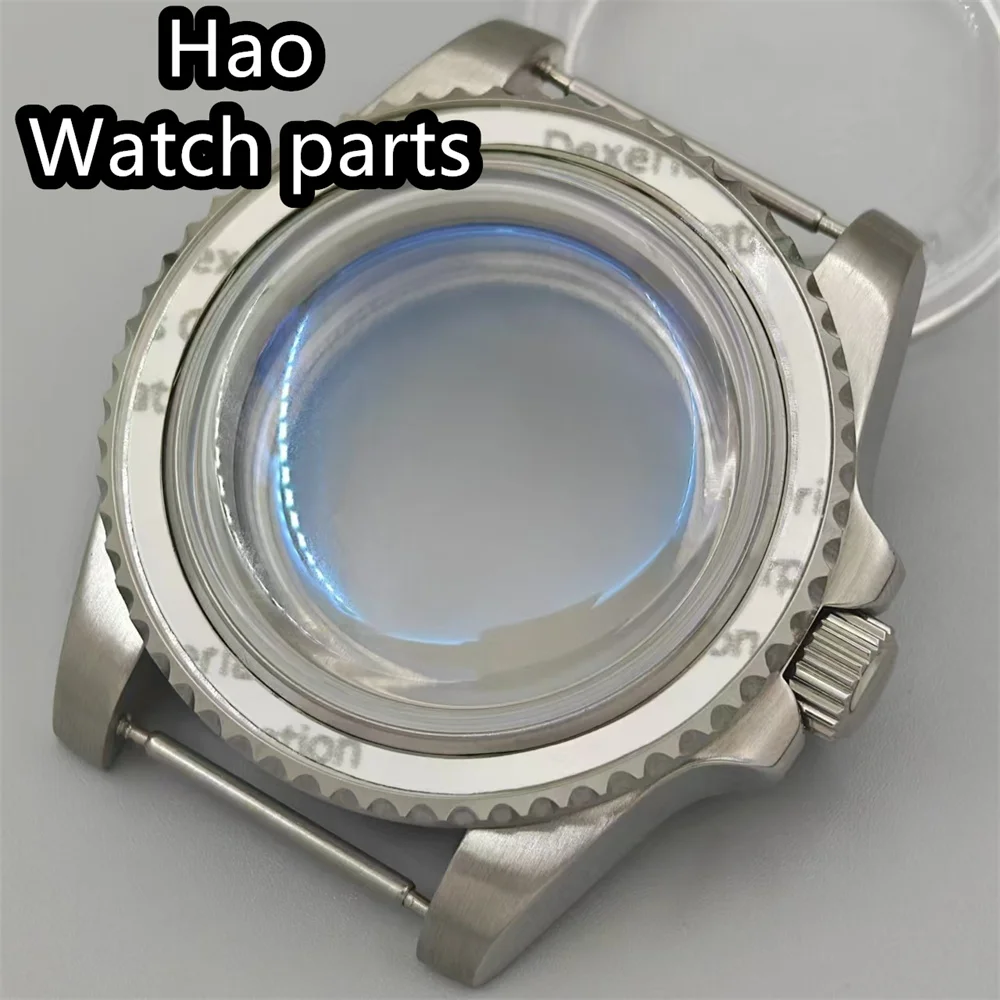 BLIGER 40mm Silver Sterile Stainless Steel Watch Case With Blue AR Coated Domed Glass Fit NH34 NH35 NH36 ETA2824 PT5000 Movement