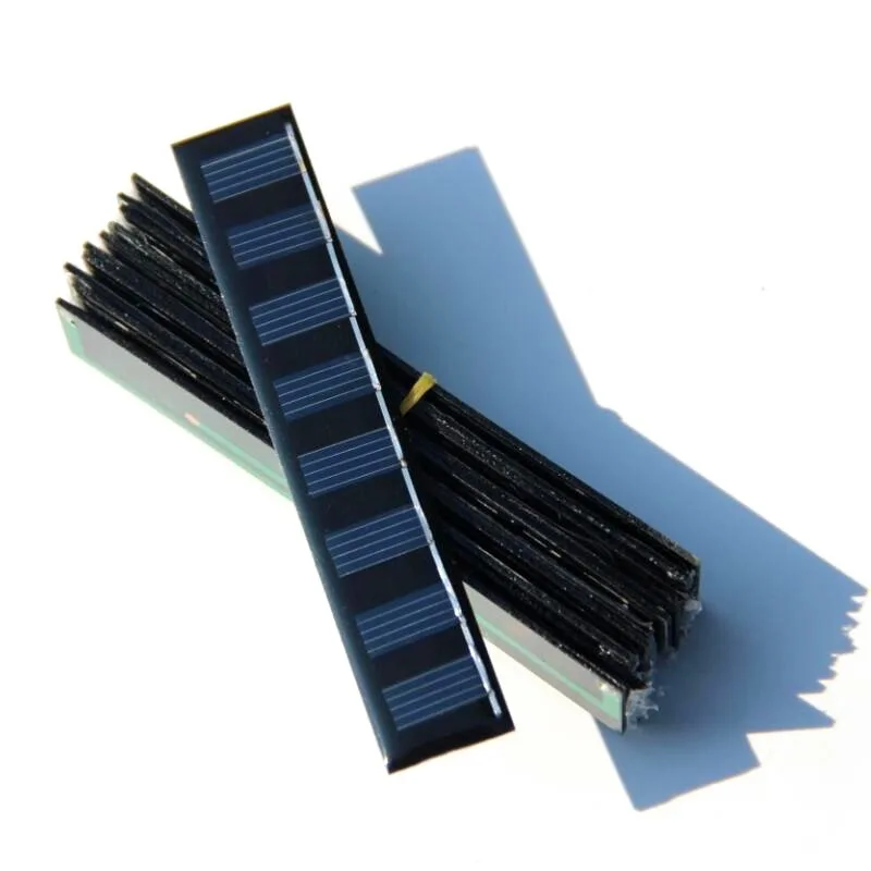 0.3 ワット 4 V ミニソーラーパネル多結晶シリコンポータブル太陽電池 DIY ソーラー充電器 2.4 V バッテリー 107*20*3 ミリメートル 10 個