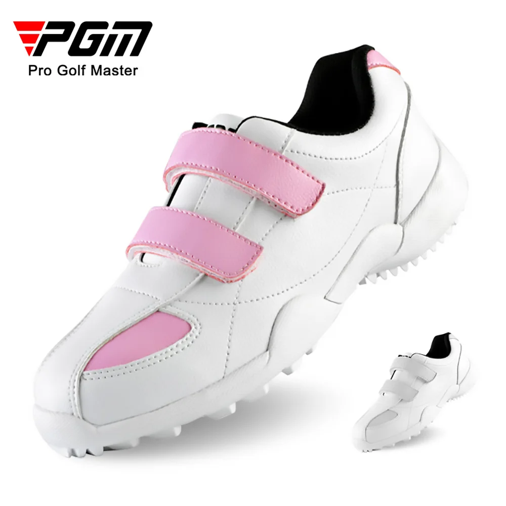 

PGM Children Girls Golf Shoes Anti-skid Leather Mesh Outdoor Kids Sneakers Boys Hook Loop Athletics Sports Shoes XZ007