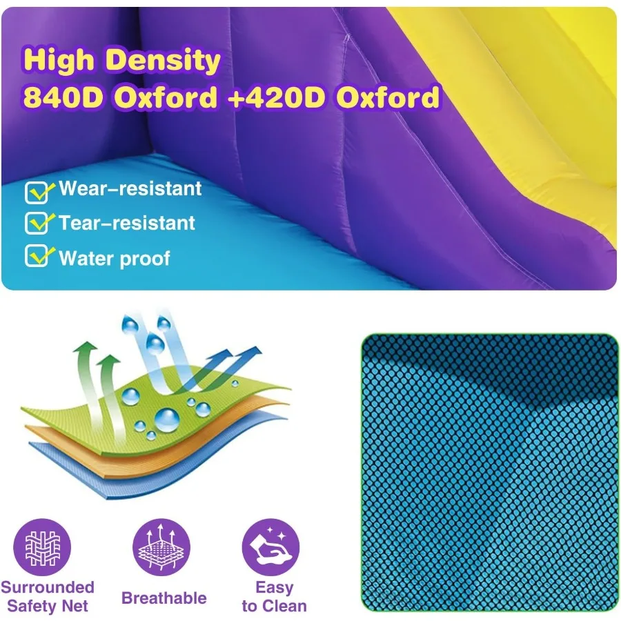 JOYLDIAS インフレータブルウォータースライダー ウォーターパーク バウンスハウス スプラッシュプール付き クライミングウォール リングトスゲーム 誕生日パーティー 室内用