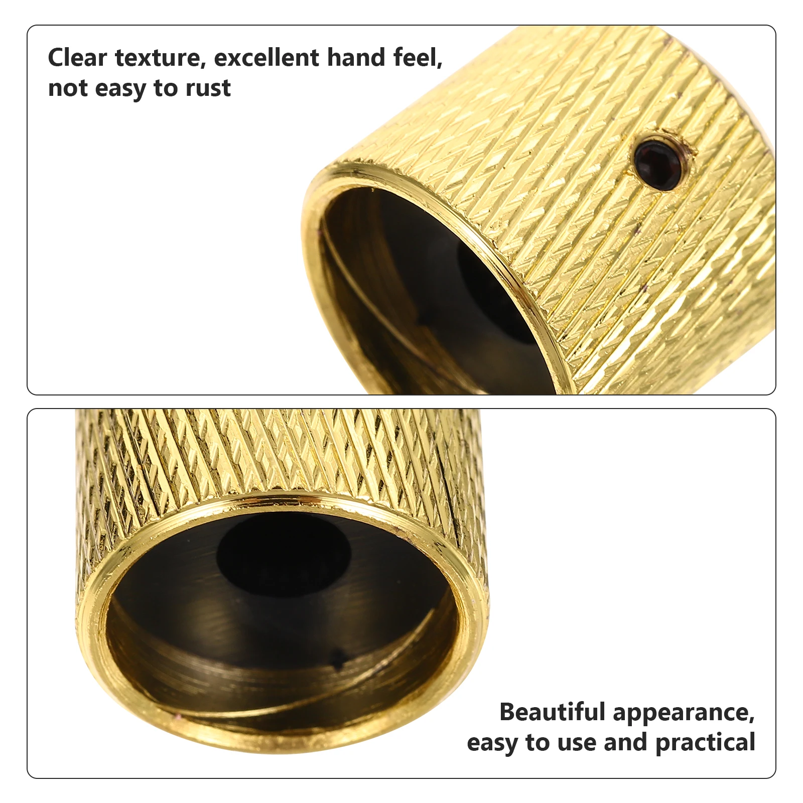 

6 Pcs Electric Guitar Potentiometer Cap Bass Alloy Knob Volume Tone Control Caps