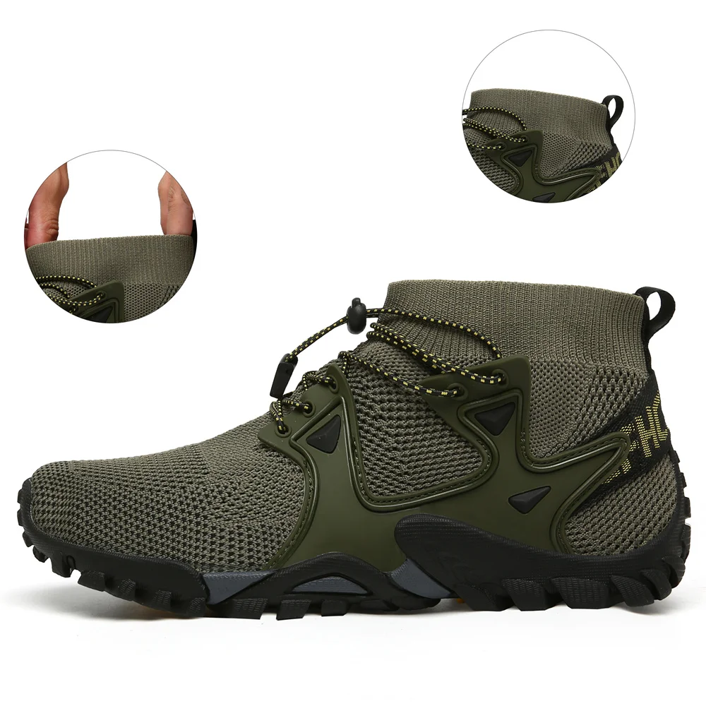 Men Trekking Hiking Shoes Quick Dry Anti-skid Sneakers Women Mountain Climbing Outdoor Sports Boots Suede Mesh
