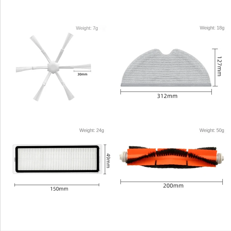 Rodillo principal cepillo lateral, filtro HEPA, mopa, paño, rueda Universal para Xiaomi Mijia 2C STYTJ03ZHM, piezas de Robot aspirador