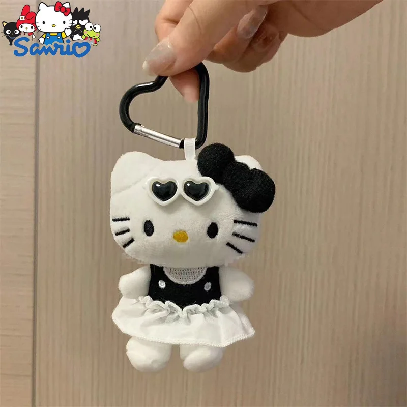 

Sanrio Hello Kitty Plush Doll Pendant Cute Hello Kitty Love Bow Keychain Stuffed Doll Keyring Children Toys Christmas Gifts