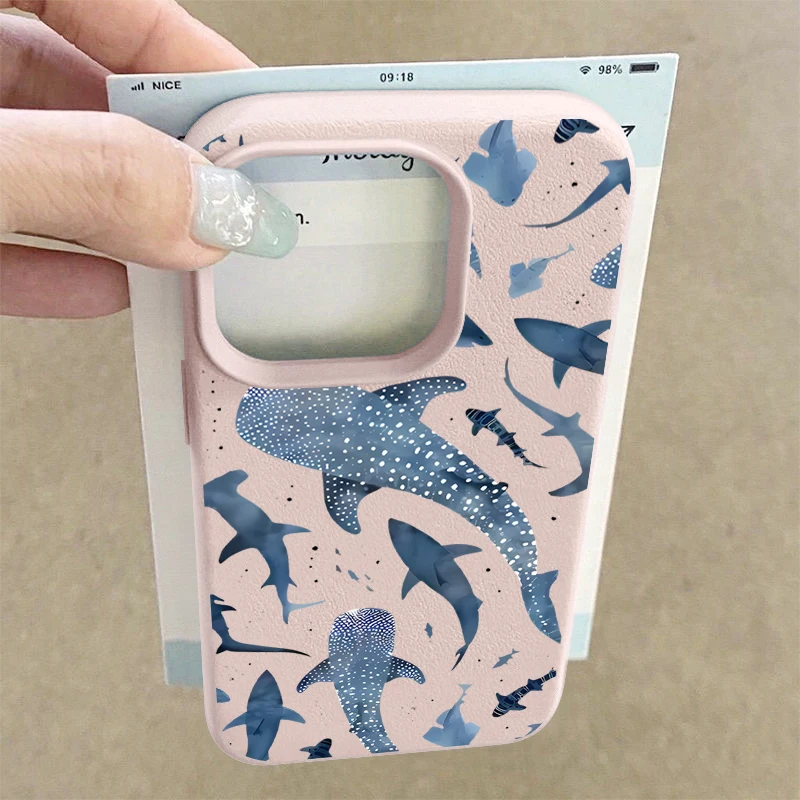 Wal-Muster-Hülle für iPhone 17e 18 17 Pro Max 16 15 14 13 12 Pro Max 11 Stoßfeste Weiche Silikon-Leder-Textur Handyhülle – Detail 10