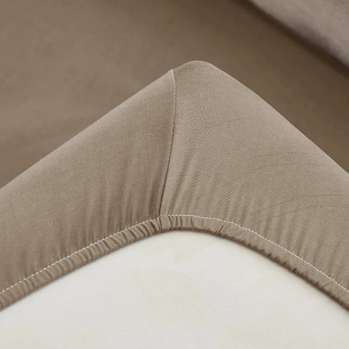 1pc Solid Milk Silk Outdoor Waterproof Sofa Cushion, Elastic Sofa Slipcover for Yard, Porch, Patio, Available All Seasons