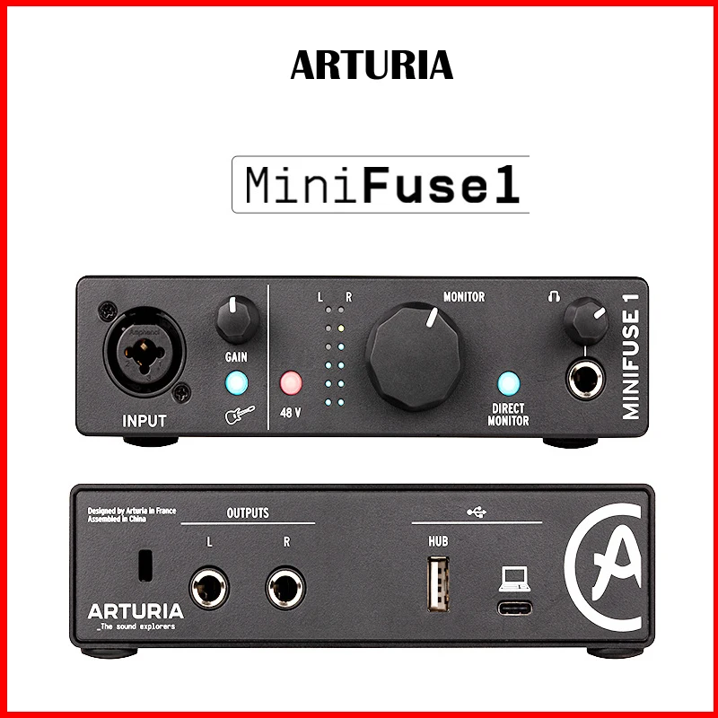 ARTURIA MiniFuse 1 Professional Live Recording Sound Card Plug and Play For Broadcasting Performance and Production