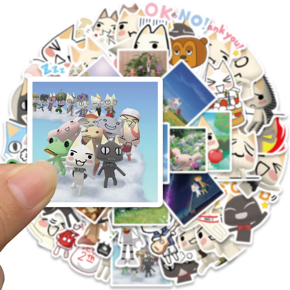 50pcs Cute Funny Cartoon Inoue Toro Cat Animal Sticker For Laptop Phone Guitar Luggage Diary Waterproof Graffiti Vinyl Decals