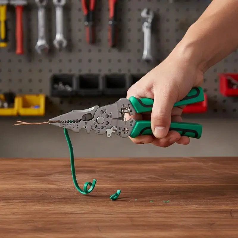 Inductive Wire Stripping Pliers Anti-Slip Handle Multifunctional Cutting Crimping Pliers for DIY Home Wiring Projects