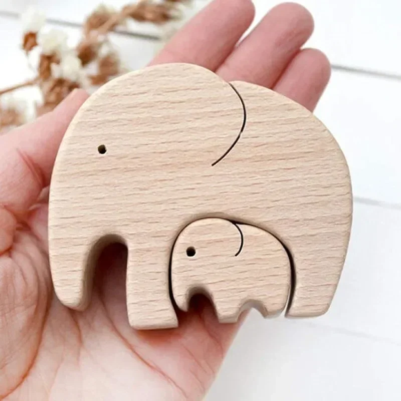 

Children Bedroom Cute Wood Elephant Statue Ornament for Furniture Decor Toy Elephant Family Decoration Crafts